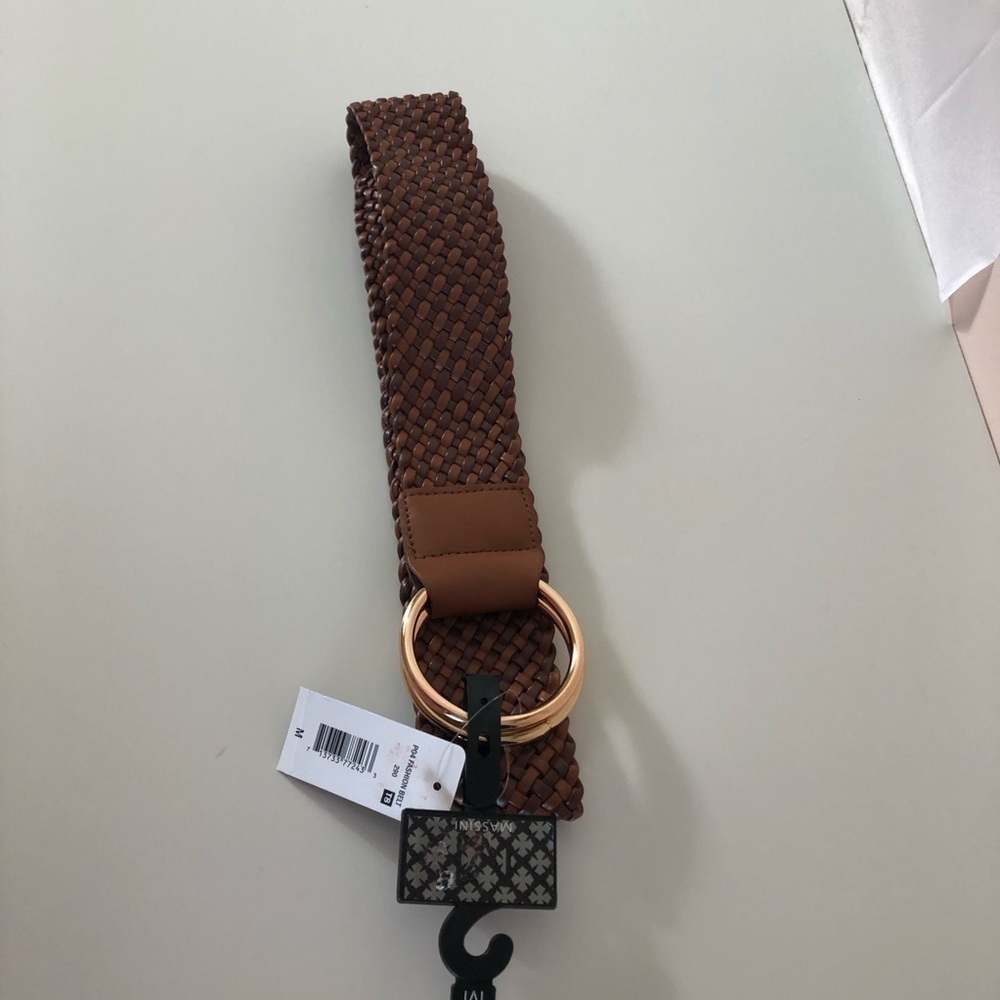 Massini Woven Belt Rose Tint Buckles NWT